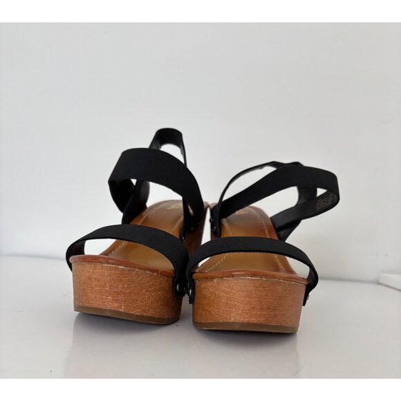MIA Sandals 10~Fits 9 Chunky Platform Strappy Wooden Heel Retro Boho Cowgirl - Picture 6 of 15